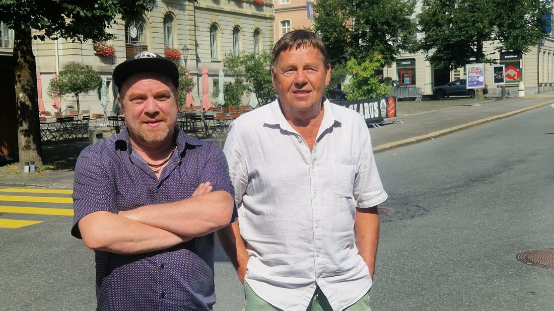 Martin Huber und Jonny Tinner – die Erfinder von Sound of Glarus. (Bild: Martin Meier)