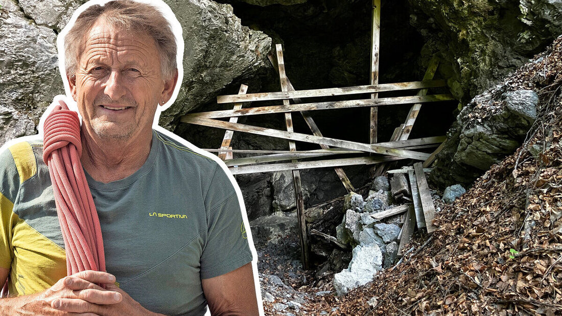 Hinter diesem Bretterverschlag versteckt sich die Linthaler Schwefelquelle, wie Bergführer Hans Rauner weiss. (Pressebild)