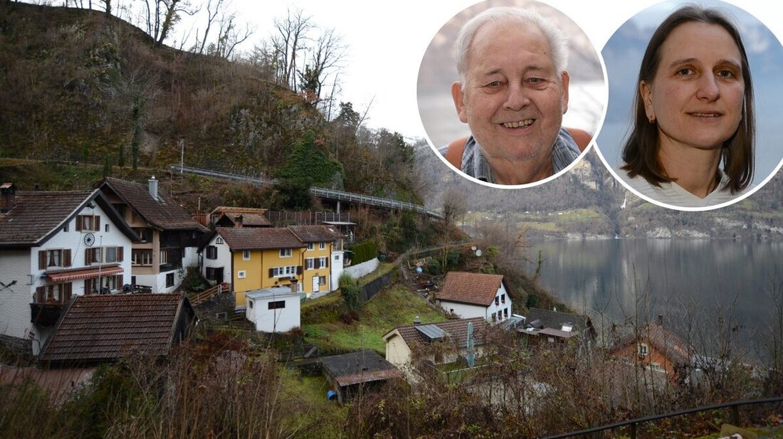 Idylle am Walensee: Mühletal liegt in einer kleinen Talmulde am Walensee, der Blick geht über den See von Betlis mit dem Seerenbachfall. Hier wohnen Alfred Blaser und Laureen Strandhöfer. (Bild: Fridolin Rast)