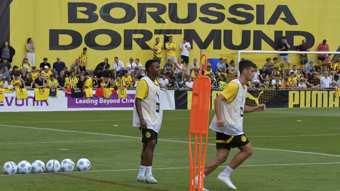 Besondere Kulisse: Die Ri-Au strahlt bis am 9. August in Schwarz-Gelb. (Bild Reto Voneschen)