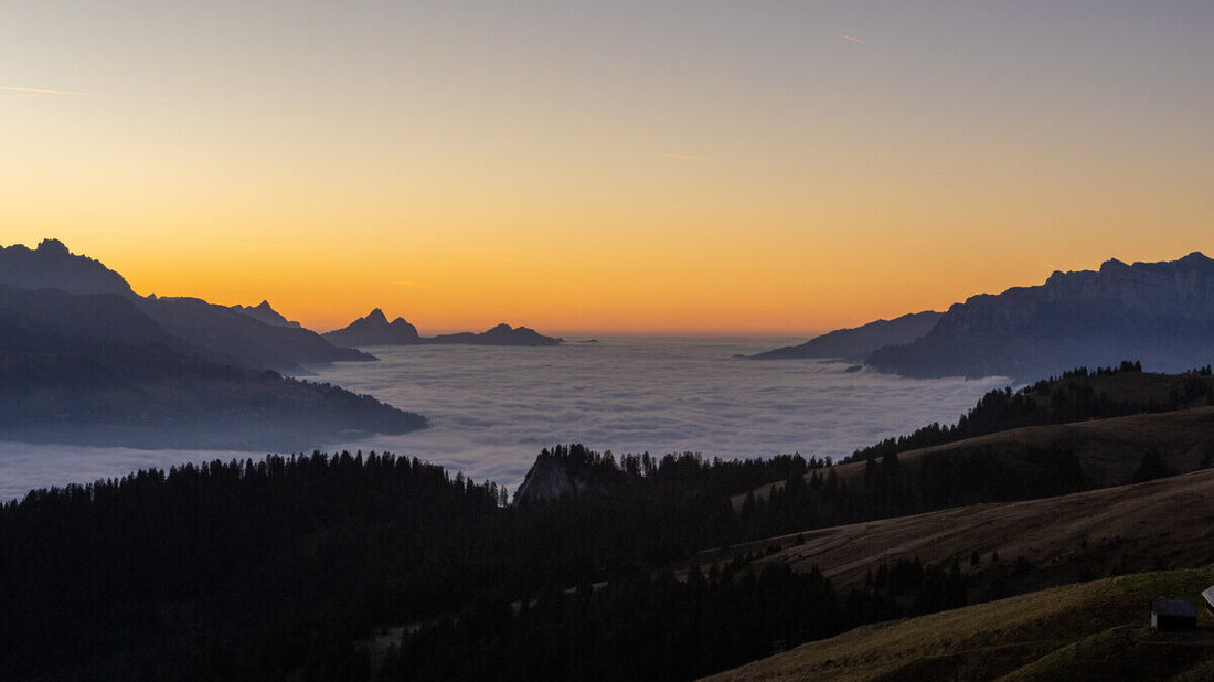 Hoch über dem Nebelmeer: Unser «Starfotograf» und Redakteur Gianluca Volpe konnte es sich nicht verkneifen, uns eines seiner Herbstbilder zu schicken – hier von Palfries.
