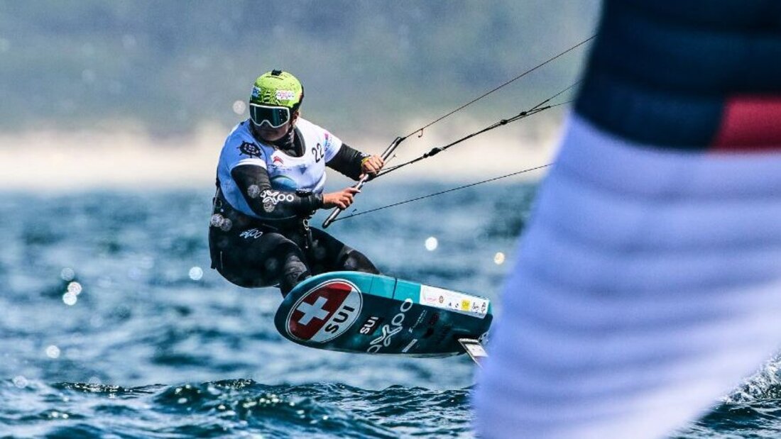 Erfolgserlebnis in Kalifornien: Kitesurferin Elena Lengwiler wird Dritte. (Pressebild)