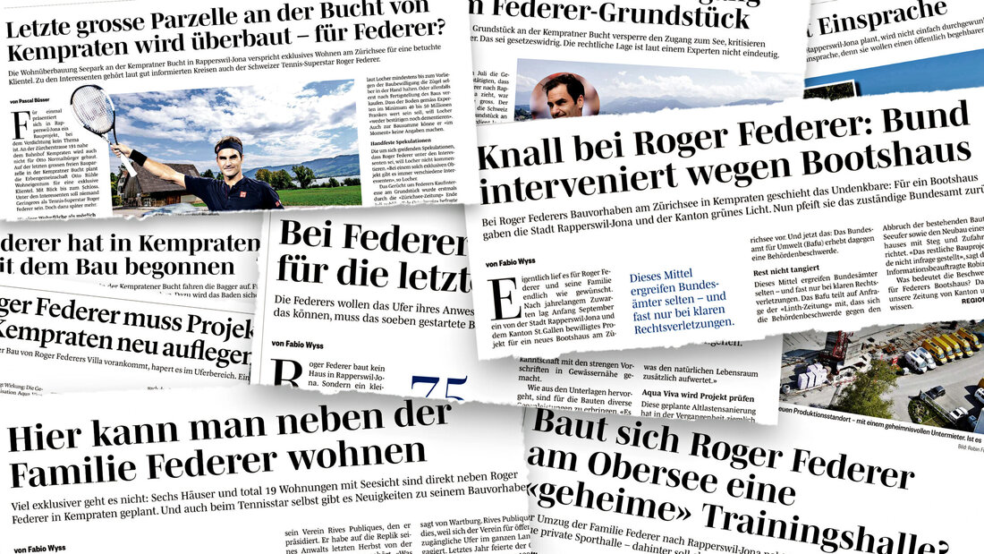 In den Schlagzeilen: Roger Federer und sein Bauprojekt. (Pressebild)