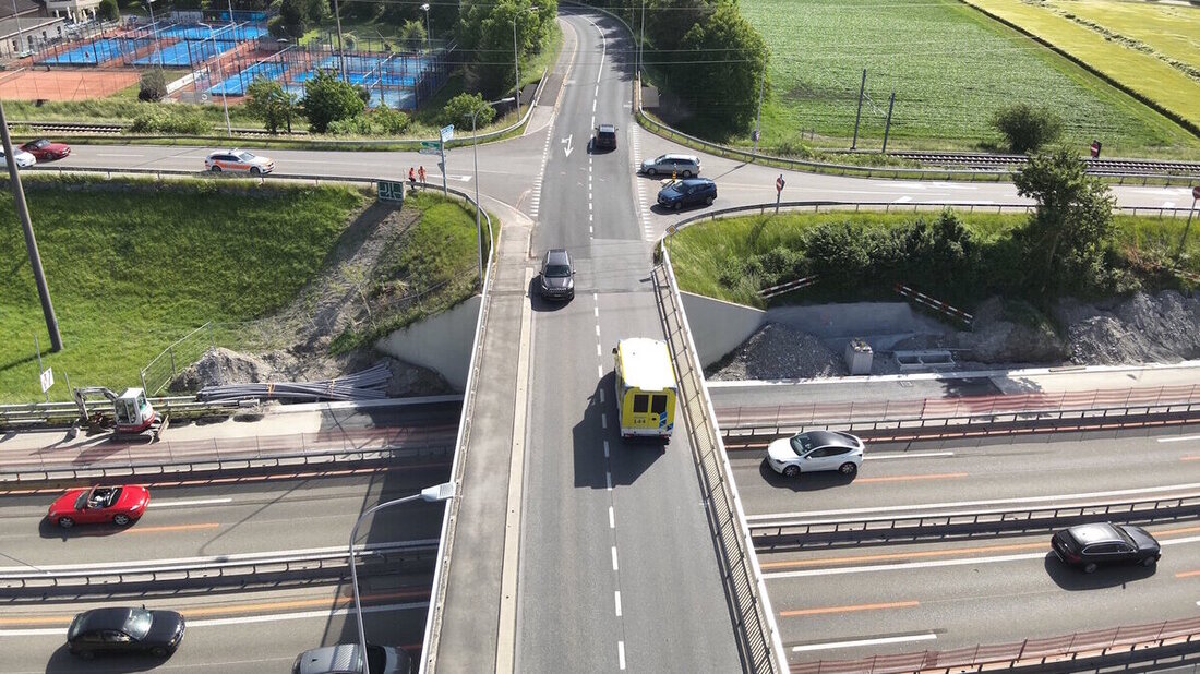Autobahnein- und -ausfahrt Bad Ragaz: Hier hat sich der Unfall am Pfingstmontag ereignet. (Bilder: Kapo St. Gallen)