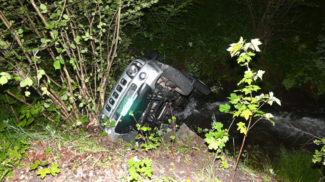 Unverletzt geblieben: Auf der Fahrt von Mädris nach Mels ist ein 18-Jähriger alkoholisiert vom Weg abgekommen. (Bild: Kapo St. Gallen)