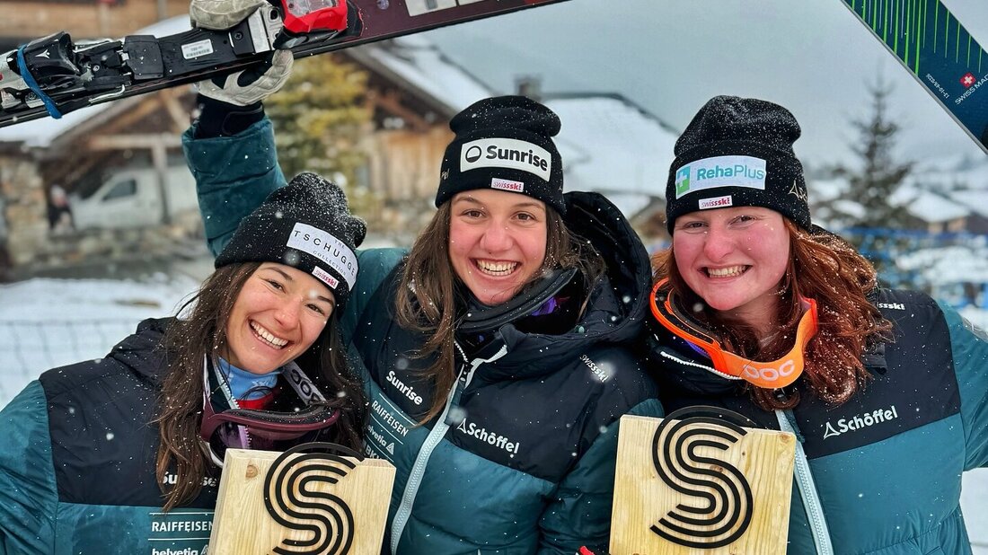 Schweizer Dreifachsieg: Anna Dietrich (Mitte) siegt vor Isabelle Zippert (links) und Chiara Vonmoos. (Pressebild)