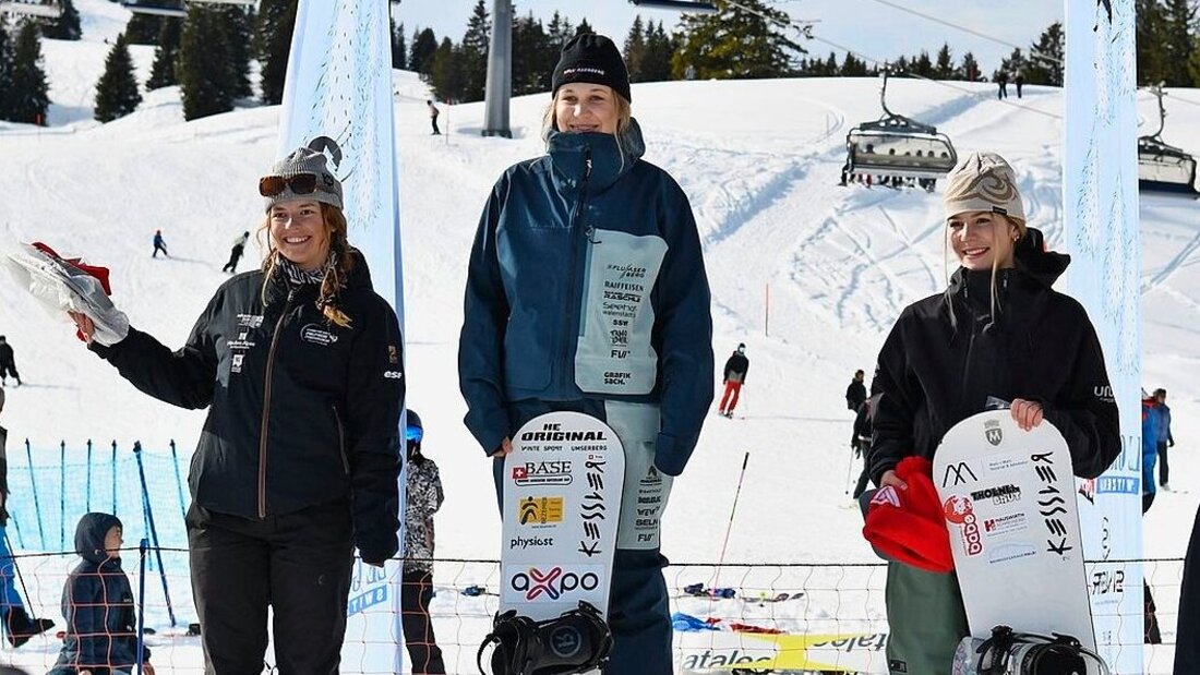 Meilenstein: Noelia Frey (Mitte) gewinnt ihr erstes FIS-Rennen. (Pressebild) 185051_185052.jpg