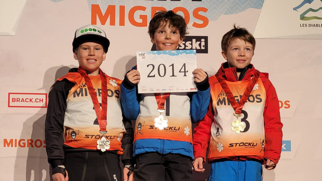 Anian Good (links) wird Zweiter bei den Knaben des Jahrgangs 2014. (Pressebild)