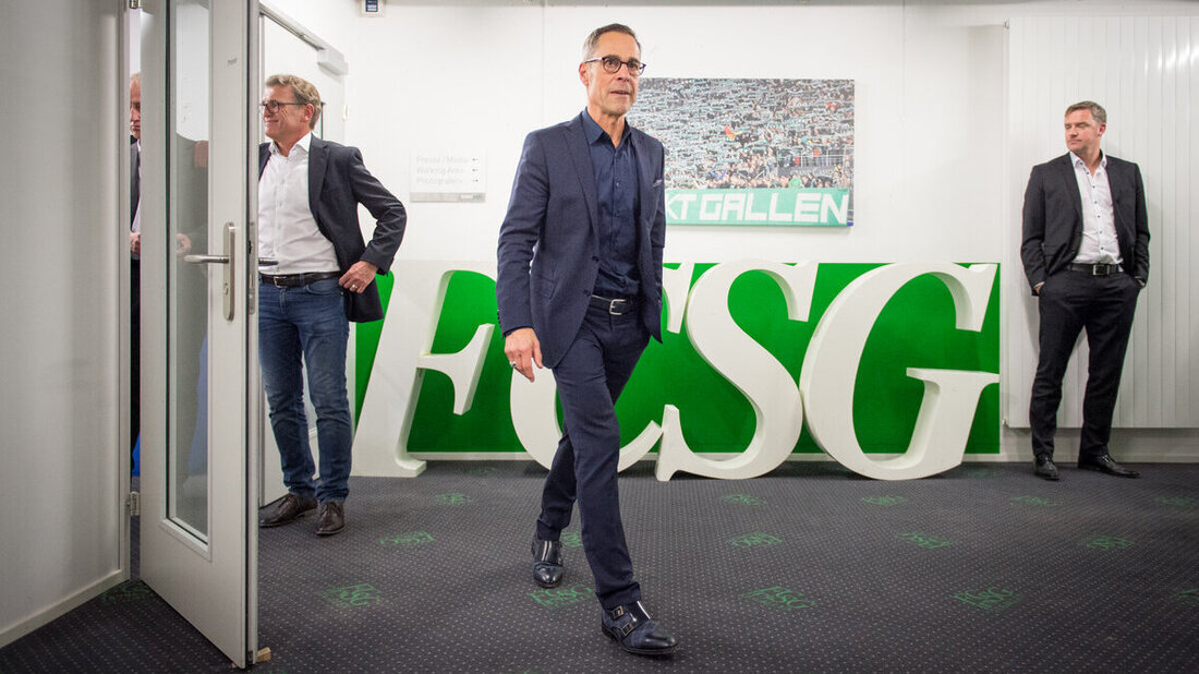 Fällt er dem St. Galler Machtkampf zum Opfer? Der Verbleib von FCSG-Präsident Matthias Hüppi ist aktuell alles andere als klar. (Bild: Keystone)