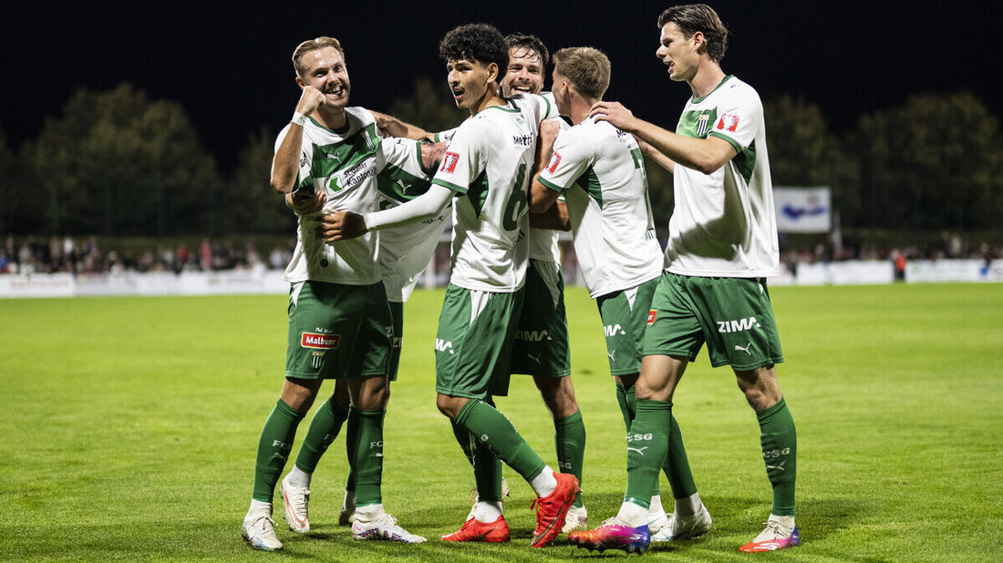 Jubel: Der FC St. Gallen zieht in die nächste Cup-Runde ein. (Bild: Keystone)