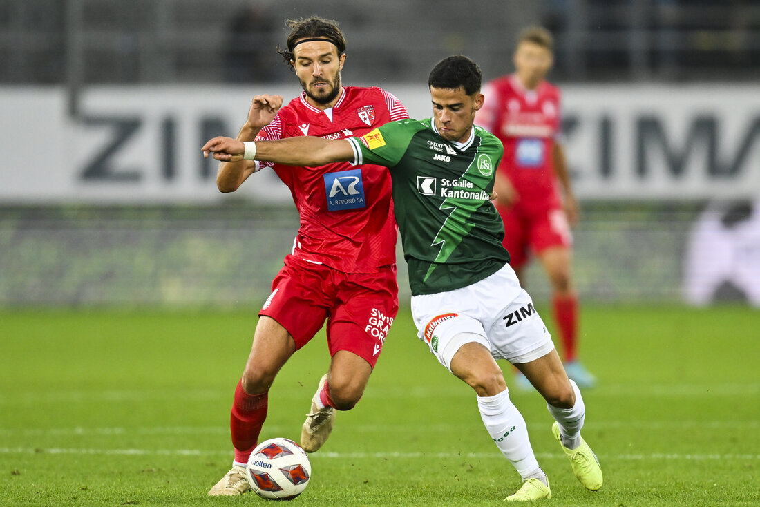 Fabrizio Cavegn (rechts) hat eine Vertragsverlängerung in St. Gallen abgelehnt und wechselt nun nach Vaduz. (Bild Gian Ehrenzeller/Keystone)