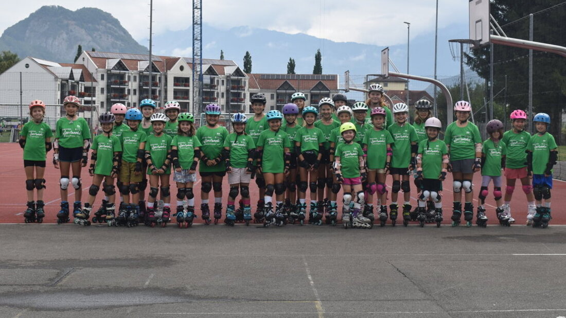 Sportlich: Die Kinder aus dem Sarganserland. (Bilder: Severin Meli)