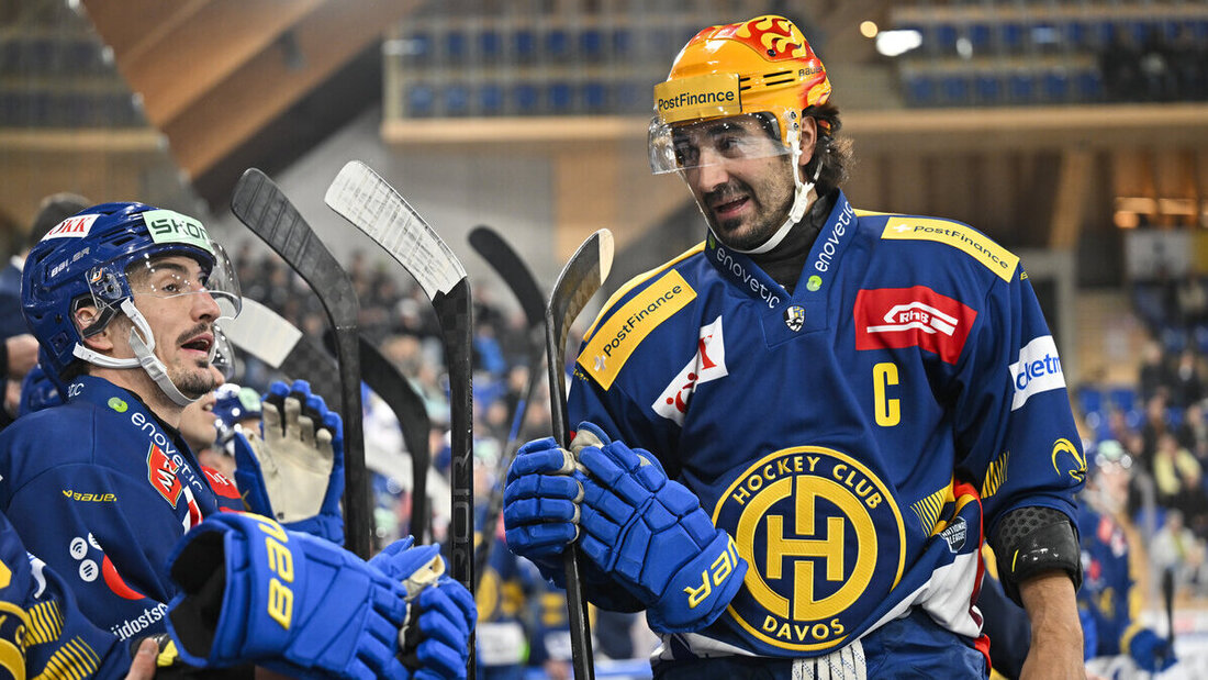 Nimmermüde: Andres Ambühl führt den HC Davos auch im Jahr 2024 als Captain und Topskorer an. (Bild Gian Ehrenzeller/Keystone)