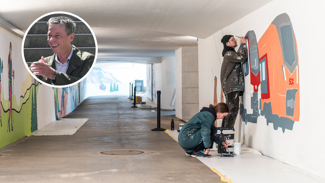 Dient laut dem Quartner Gemeindepräsidenten Erich Zoller als «Visitenkarte» für die Region Walensee: Die neu gestaltete Bahnhofsunterführung in Unterterzen. (Pressebilder)