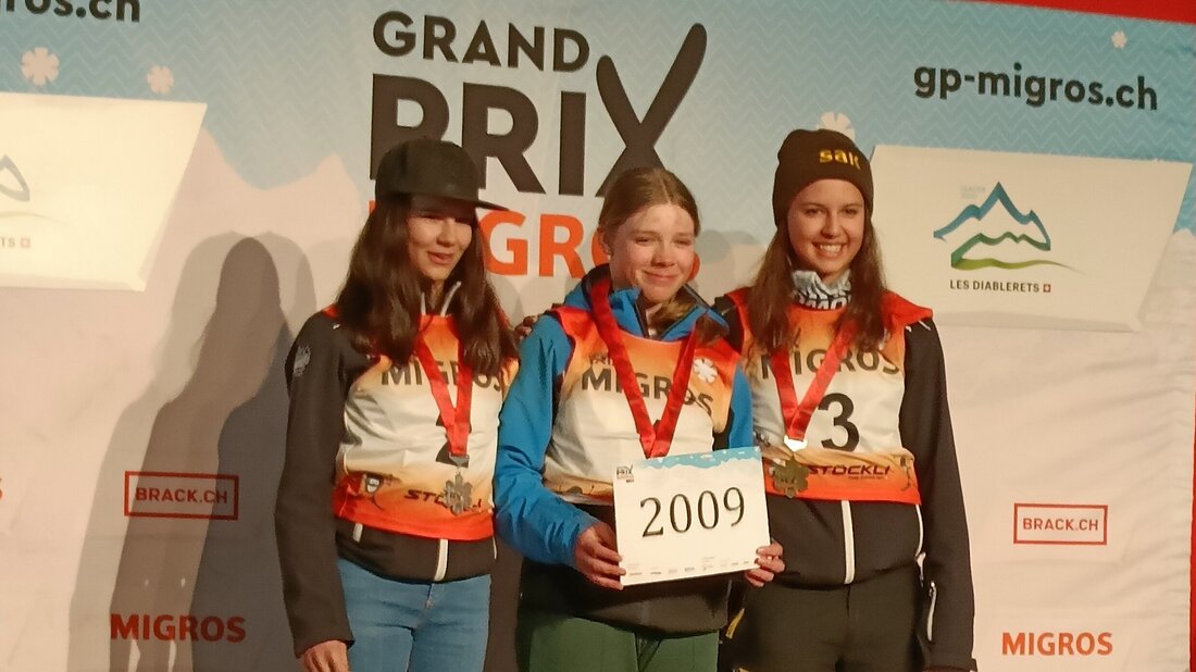 Chiara Bonderer (rechts) wird Dritte bei den Mädchen des Jahrgangs 2009. (Pressebild)