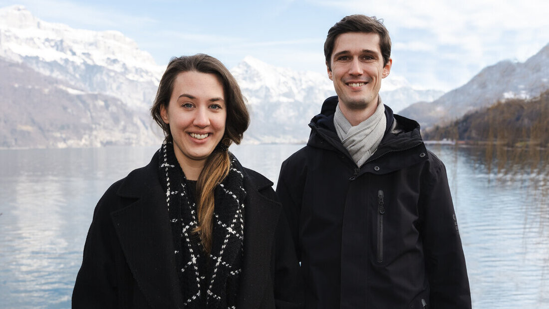Haben noch diverse Ziele mit ihrem Start-up: die beiden Co-Founder Nadine Jordan (links) und Elio Gubser (rechts)