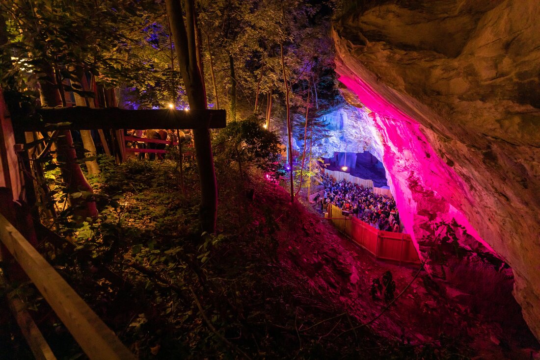 Einzigartige Partylocation: Auf dem und um den Tiergartenhügel findet mit dem Wald- und Höhlenfest wieder ein Fest mit einzigartigem Charme statt. (Archivbilder)