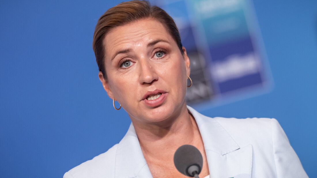 Mette Frederiksen, Ministerpräsidentin von Dänemark, nimmt am Pressestatement vor dem Nato-Gipfel dem Treffen des Nordatlantikrats auf Ebene der Staats- und Regierungschefs teil. Foto: Michael Kappeler/dpa 20260708081726881.jpg