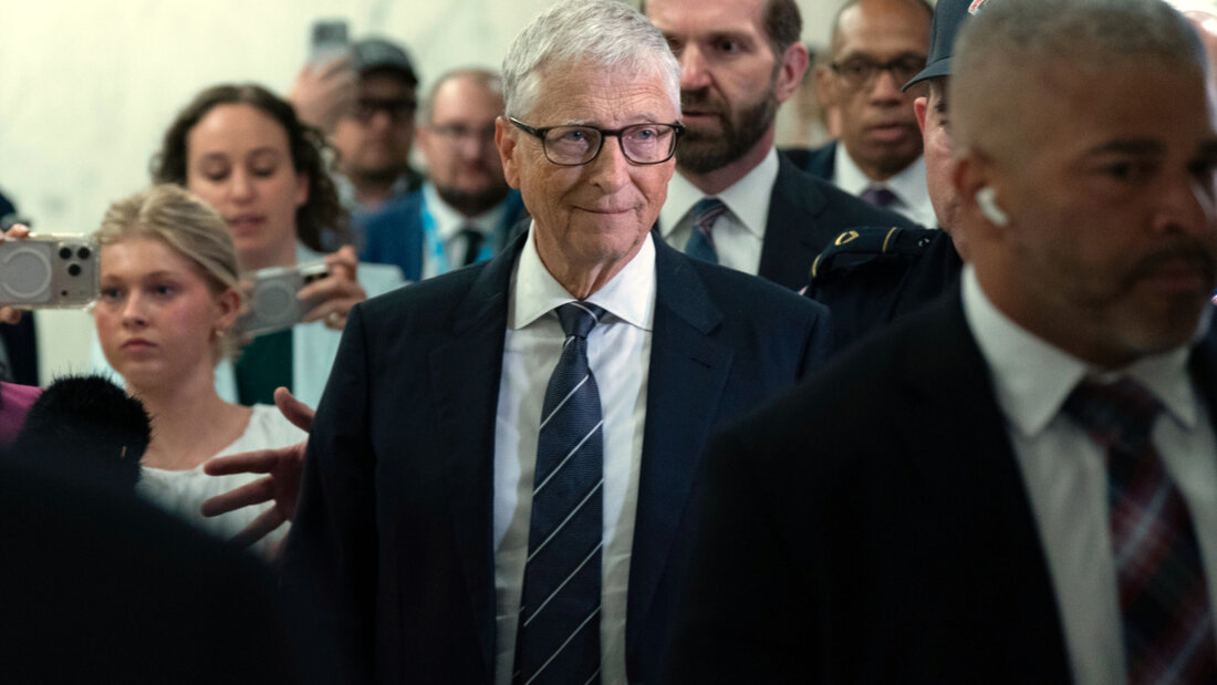 Bill Gates nach seiner Aussage vor dem Kontrollausschuss des US-Repräsentantenhauses. Foto: Jose Luis Magana/FR159526 AP/AP/dpa 20260611094420066.jpg
