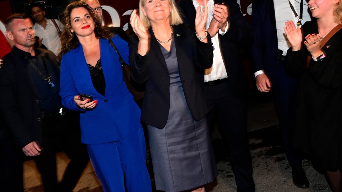 Die Vorsitzende der Sozialdemokraten, Magdalena Andersson (M). Foto: Jonas Ekstroemer/TT News Agency/AP/dpa 20260913203155213.jpg