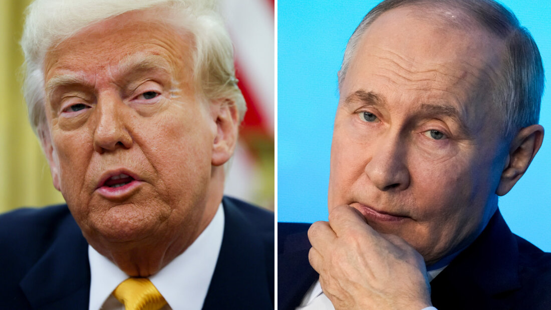 ARCHIV - Die Kombo aus Archivbildern zeigt US-Präsident Donald Trump (l) und den russischen Präsidenten Wladimir Putin. Foto: Pavel Bednyakov/AP/Pool via AP/dpa 20250604191429161.jpg