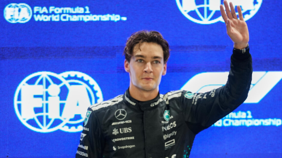 In schweisstreibendem Training der Schnellste: Mercedes-Pilot George Russell 20251004164410272.jpg