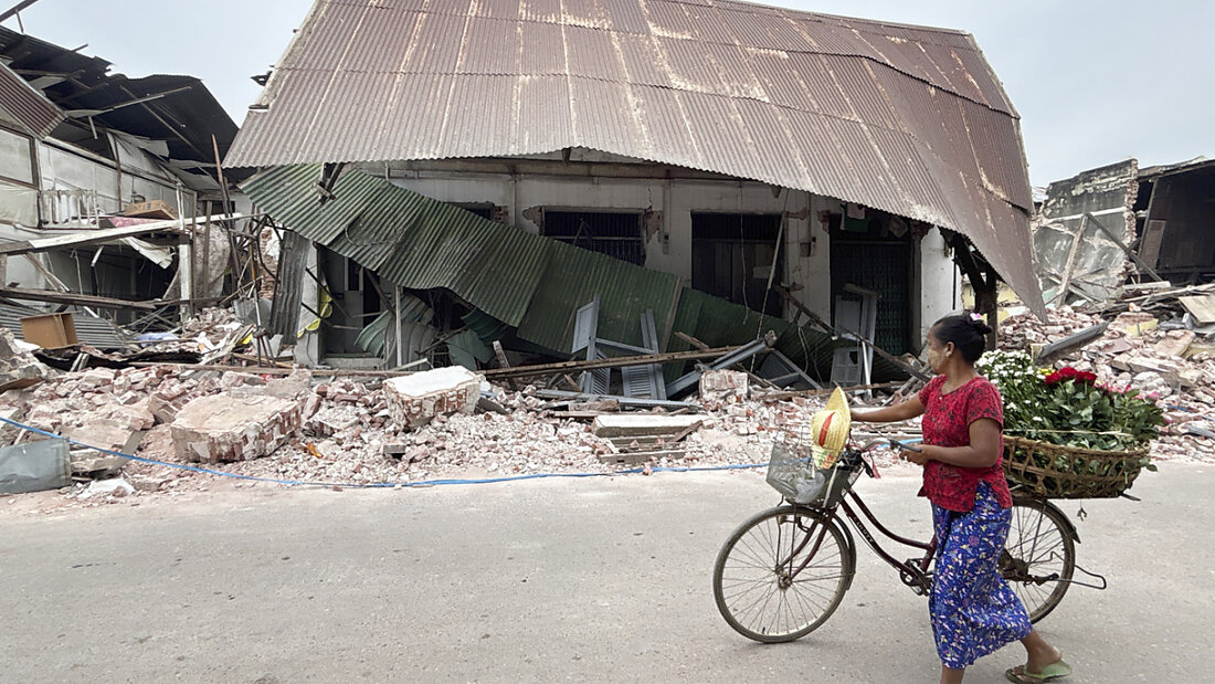 Schwerste Zerstörungen und viele Opfer: Strassenszene in Myanmars Hauptstadt Naypyidaw. (Archivbild) 20250408205521083.jpg