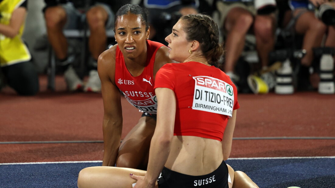 Salomé Kora (links) sieht, wie Géraldine Di Tizio-Frey mit dem Blick auf die Anzeigetafel Platz 4 entgegennehmen muss 20260810232846975.jpg