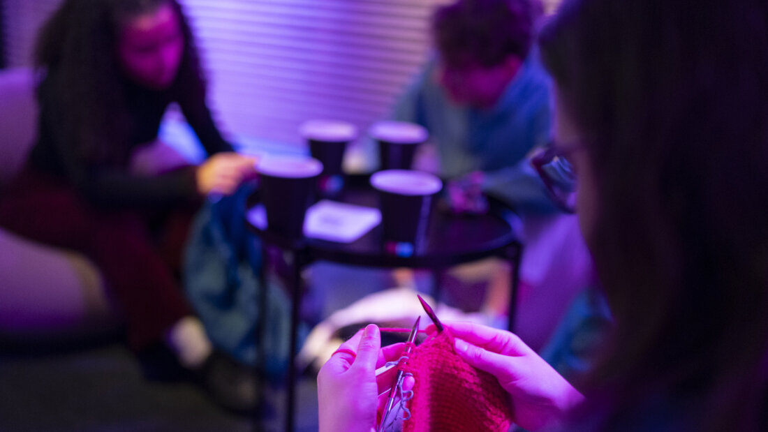 Strickbegeisterte haben am Wochenende in Zürich-Oerlikon ihre Leidenschaft fürs "Lisme" geteilt. Auch junge Menschen nahmen die Nadeln in die Hand. 20251108140929635.jpg