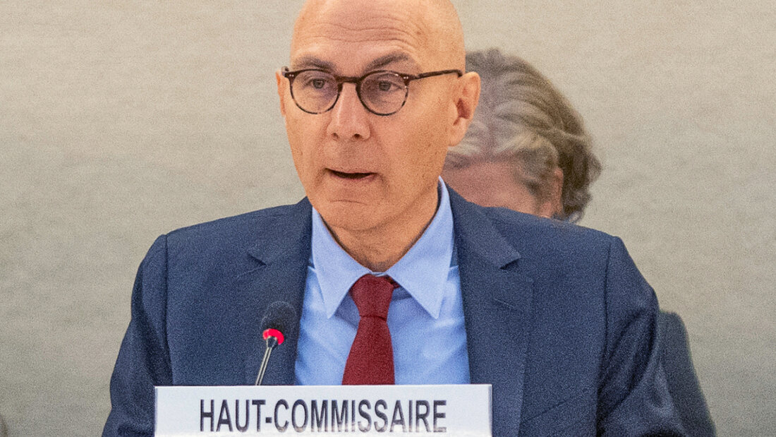 ARCHIV - Volker Türk, Hoher Kommissar der Vereinten Nationen für Menschenrechte, spricht bei der 59. Sitzung des UN-Menschenrechtsrats. Foto: Eric Dubost/ZUMA Press Wire/dpa (Archivbild) 20250908150059683.jpg