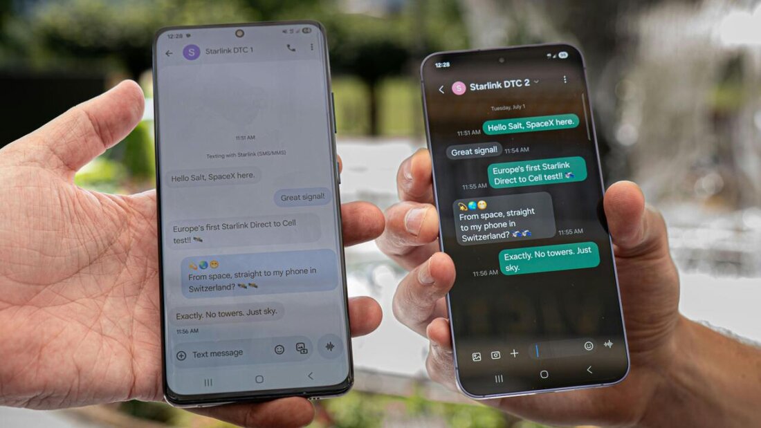 Salt hat sein Handynetz mit dem Internet-Satellitennetz Starlink von Tesla-Gründer Elon Musk verbunden und eine SMS über den Orbit verschickt. 20250701142258395.jpg