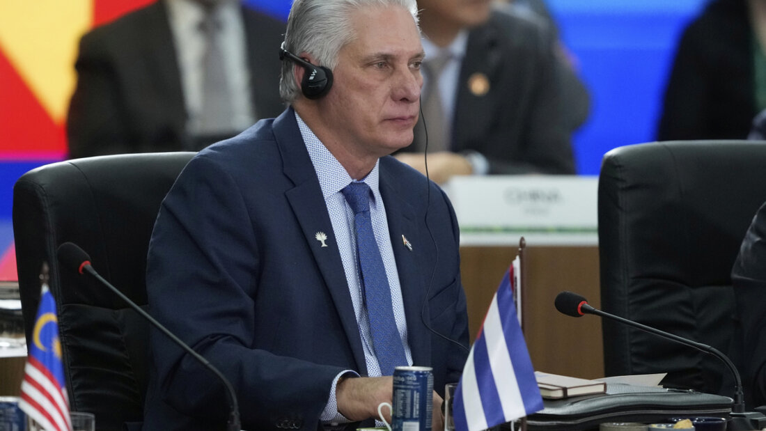 ARCHIV - Kubas Präsident Miguel Diaz-Canel nimmt am 17. jährlichen BRICS-Gipfel im Juli 2025 teil. Foto: Eraldo Peres/AP/dpa 20260205173530580.jpg