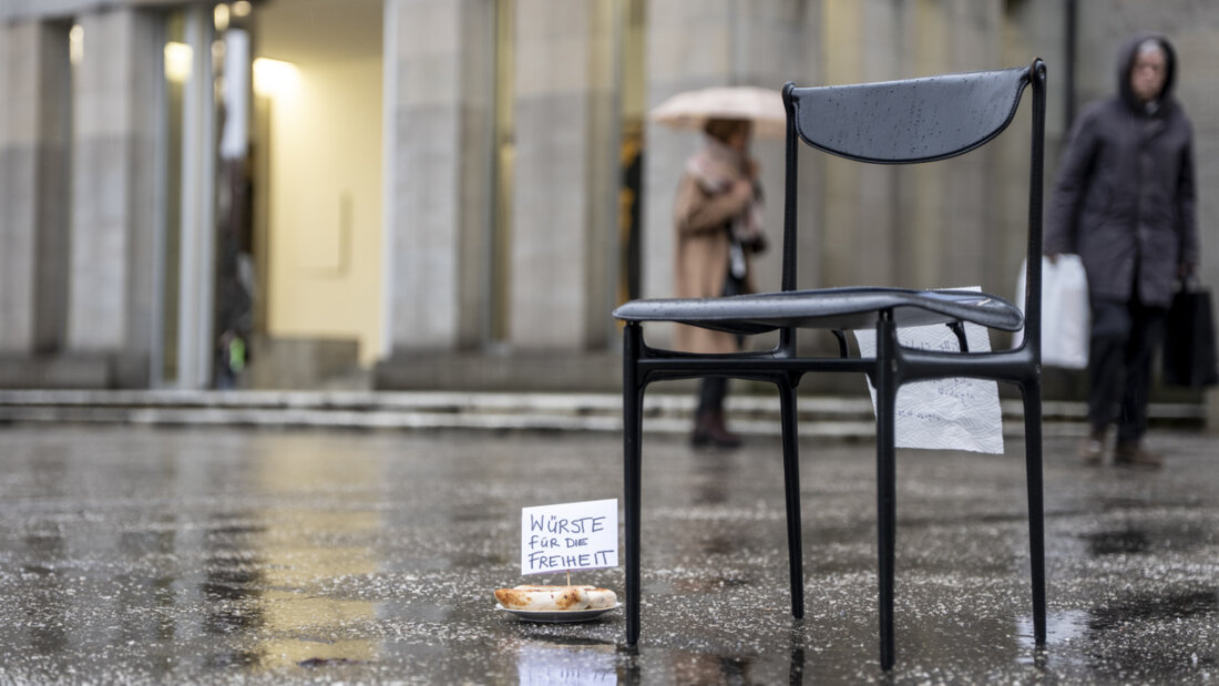 Mit einer Kunstinstallation vor dem Kunsthaus in Zürich verabschiedet sich die verurteilte Gemeinderätin Sanija Ameti (parteilos) aus der Öffentlichkeit. 20260128174020747.jpg