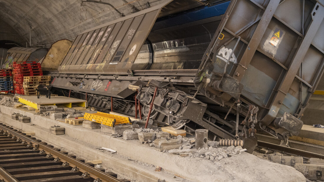 Der Unfall wegen des Radbruchs eines Güterwagons im August 2023 hatte zu einem Schaden von 150 Millionen Franken und einer über ein Jahr gesperrten Tunnelröhre geführt. (Archivbild) 20260814195727140.jpg