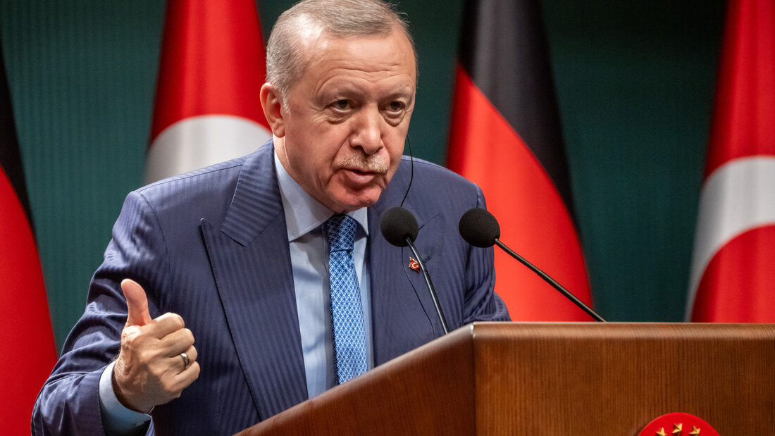 ARCHIV - Recep Tayyip Erdogan, Präsident der Türkei, spricht bei einer Pressekonferenz. Foto: Michael Kappeler/dpa/Archivbild 20260904203740133.jpg