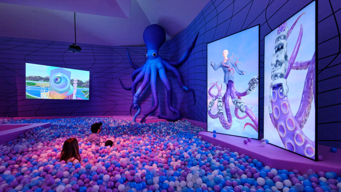 Cao Fei befreit im Gegenwartskunsthaus des Kunstmuseums Basel den Kraken aus dem historischen Videospiel "Super Delivery" in ihrem "Playground" in eine surreale Traumwelt. 20260528134359785.jpg