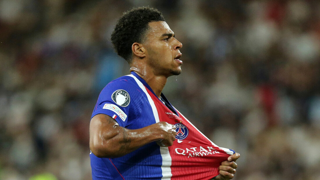 Matchwinner für Paris Saint-Germain: Désiré Doué jubelt nach dem entscheidenden 2:1 im europäischen Supercup gegen Aston Villa 20260812230420203.jpg