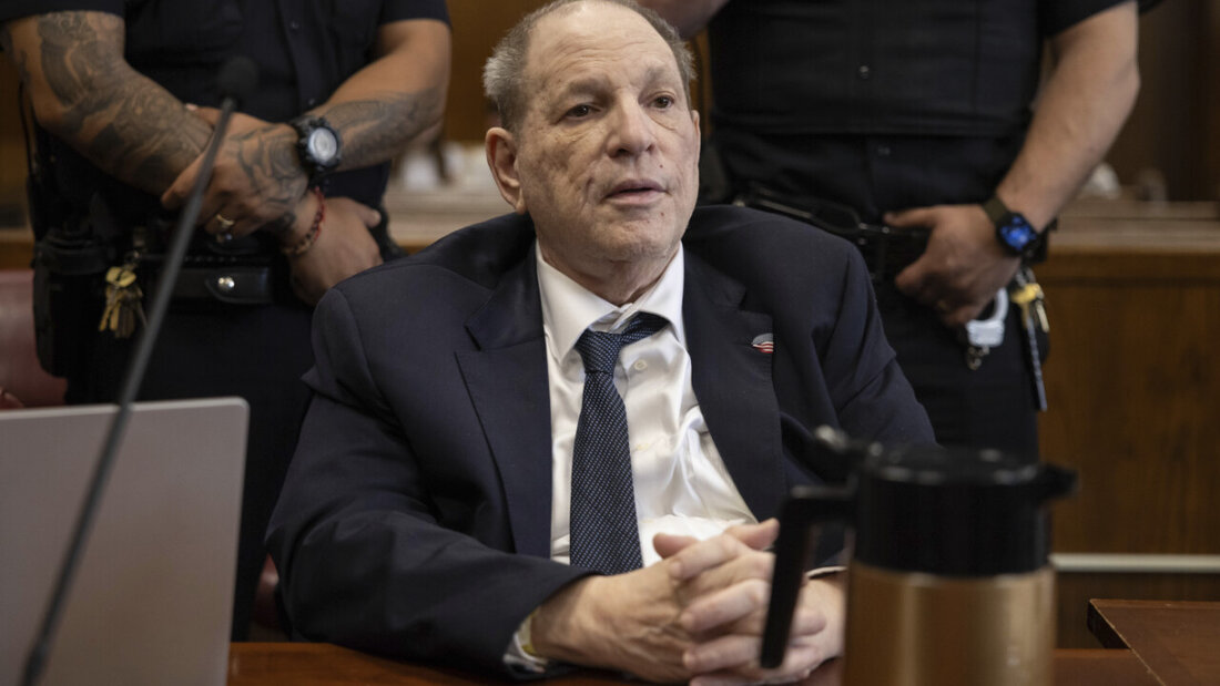 ARCHIV - Harvey Weinstein, ehemaliger Filmproduzent aus den USA, nimmt an seinem Wiederaufnahmeverfahren vor dem Strafgericht in Manhattan in New York teil. Foto: Yuki Iwamura/AP/dpa 20250611205959533.jpg