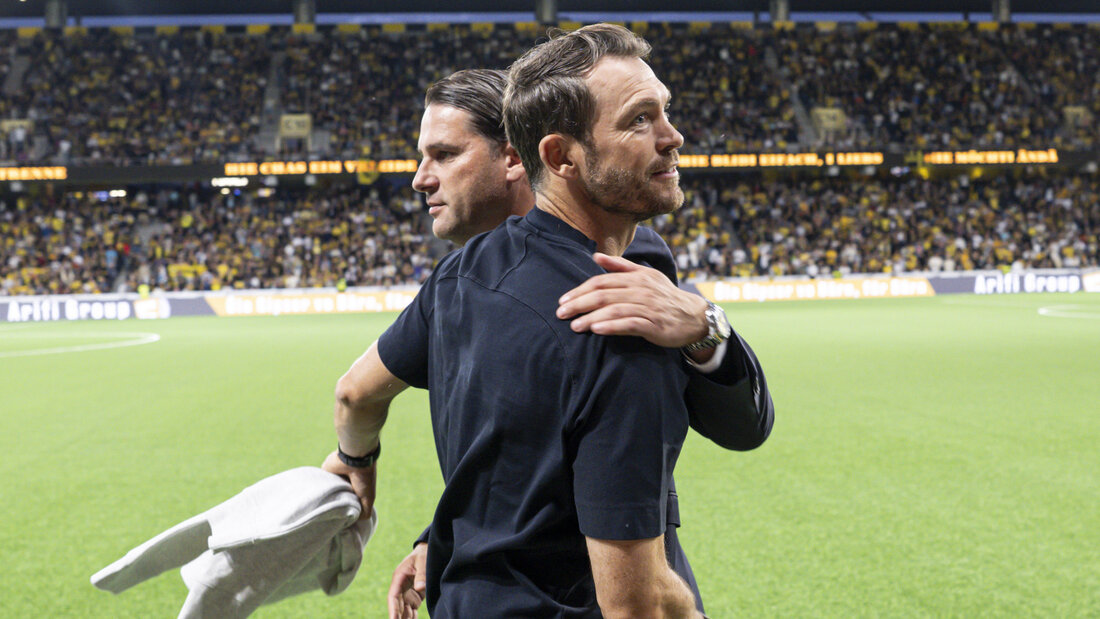 Die beiden Trainer, YBs Gerardo Seoane und Basel Stephan Lichtsteiner, sahen ein spektakuläres Spiel im Wankdorf 20260829223024703.jpg