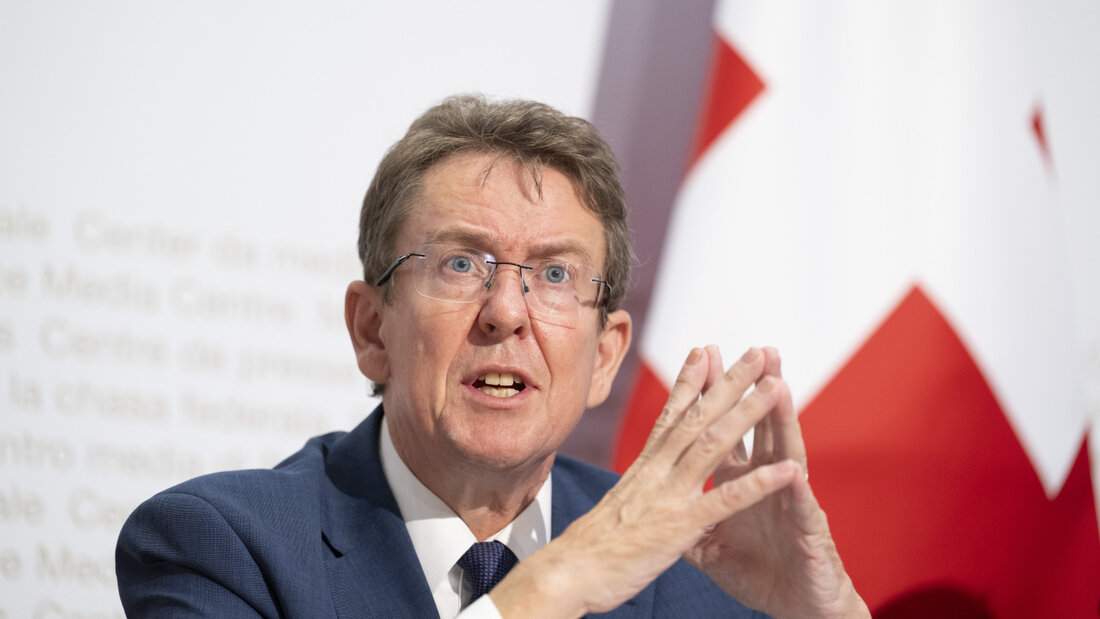 Der Bundesrat - im Bild Umweltminister Albert Rösti - schnürt nach dem heissen und trockenen Sommer ein Millionen-Hilfspaket zugunsten des Waldes und der Landwirtschaft. 20260826161054174.jpg