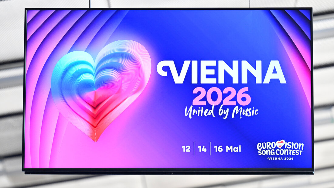 ARCHIV - Eine große Tafel weist in der Stadthalle auf den ESC 2026 hin. Wien ist Austragungsort des 70. Eurovision Song Contests, dessen Finale am 16. Mai 2026 in der Wiener Stadthalle über die Bühne gehen wird. Foto: Hans Klaus Techt/APA/dpa/Archivbild 20251026074309138.jpg