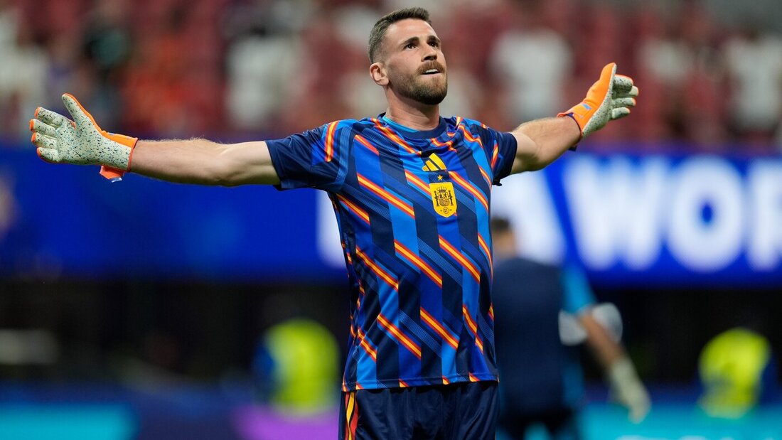 Spanische Wand: Goalie Unai Simon ist im laufenden Turnier noch ohne Gegentor 20260710050021472.jpg