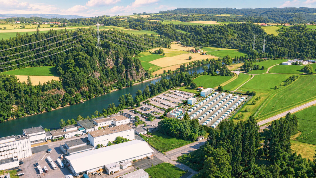So soll das geplante Grossbatterieprojekt in Mühleberg aussehen (Visualisierung). 20260527100645934.jpg