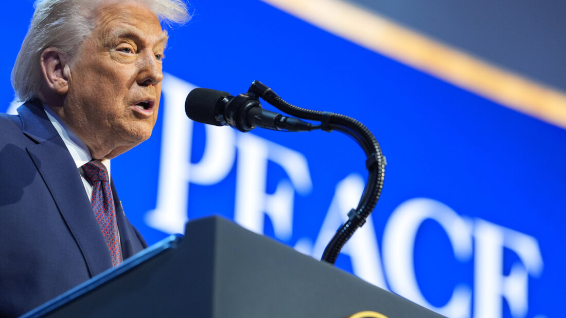 US-Präsident Donald Trump beim Jahrestreffen des Weltwirtschaftsforums (WEF). Foto: Evan Vucci/AP/dpa 20260122152906857.jpg