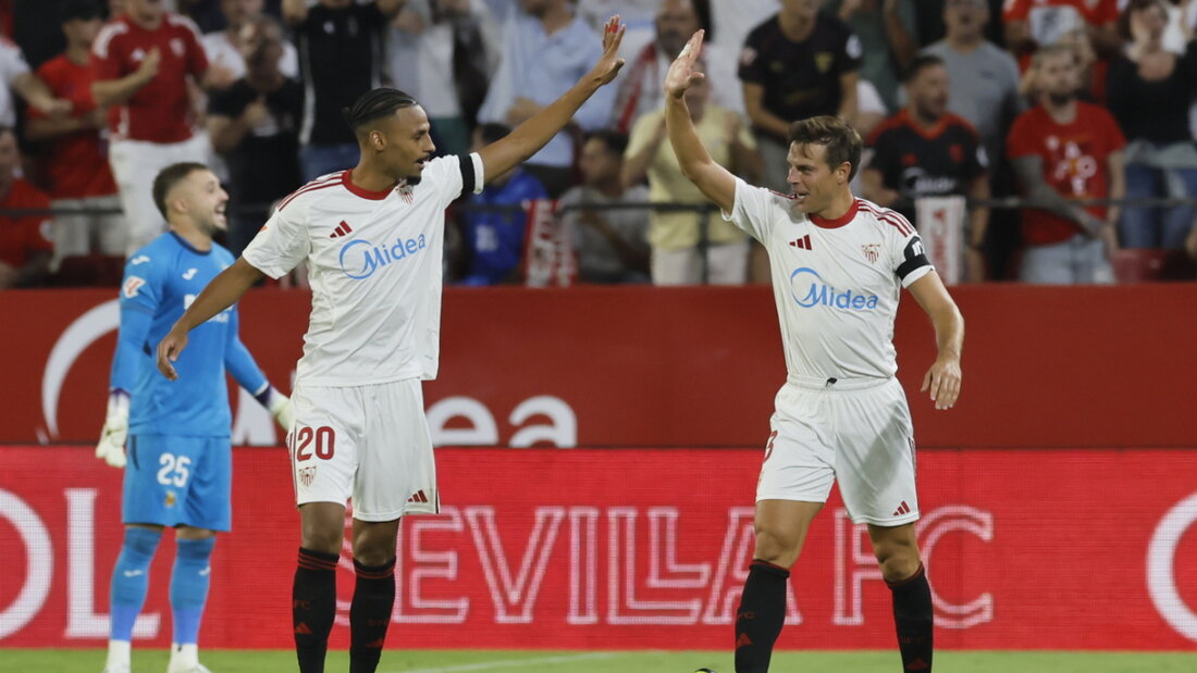 Djibril Sow (links) jubelt nach seinem Treffer 20250924061947759.jpg