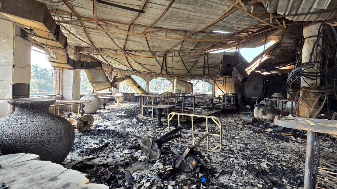 Der ausgebrannte Nachtclub in Arpora. Foto: Uncredited/AP/dpa 20251207104118023.jpg