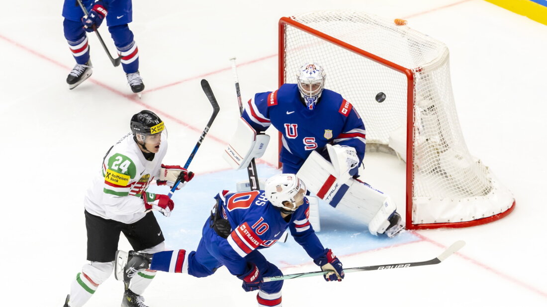 Der amerikanische Goalie Jeremy Swayman hatte gegen Ungarn wenig zu tun 20250511191607798.jpg