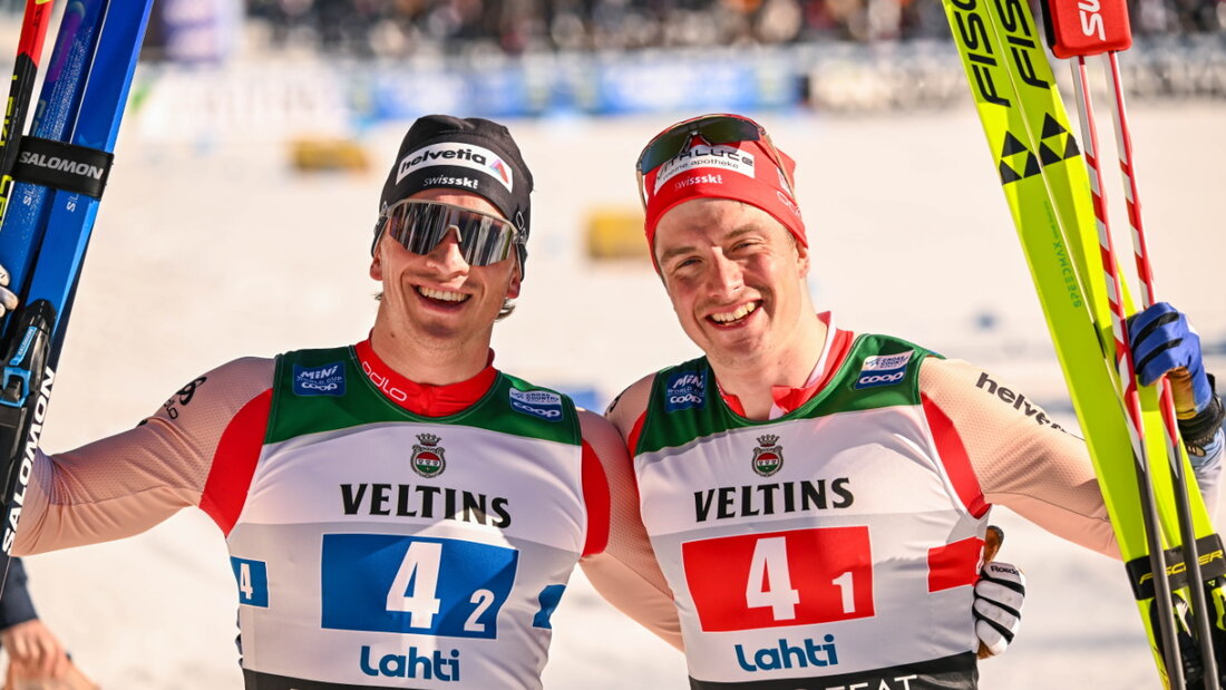 Valerio Grond (links) und Janik Riebli (rechts) gewannen im Obergoms die Qualifikation, brachen im Finish des Teamsprints aber ein und fielen vom 2. auf den 6. Platz zurück 20260123153051881.jpg