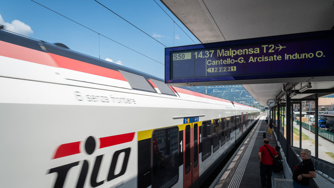 Auch die Verbindungen zum Flughafen Malpensa sollen im Rahmen einer neuen Vereinbarung zwischen dem Tessin und der Lombardei verbessert werden. (Archivbild) 20260616174502999.jpg