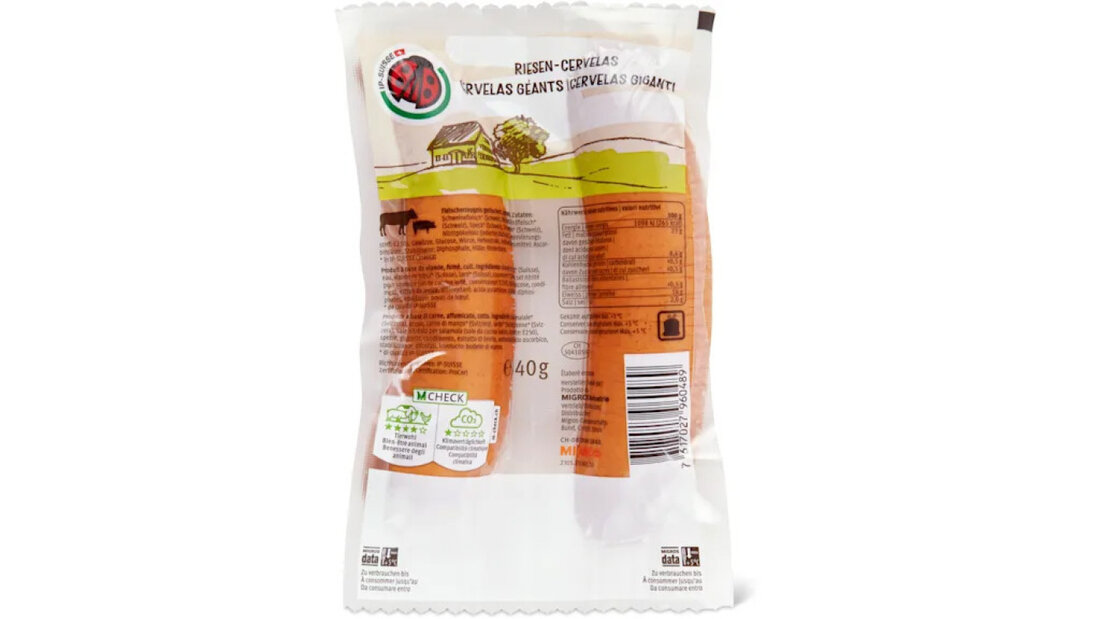 In die Verpackungen der Cervelats gelangten fälschlicherweise Grillwürste mit Käse. Auf der Verpackung ist das Allergen Milch nicht deklariert. 20260715161533387.jpg